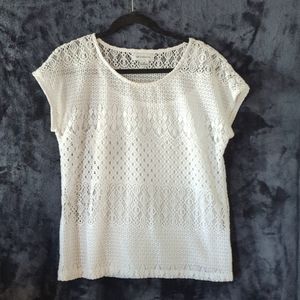 White Lace Liz Claiborne Blouse w/ Cami